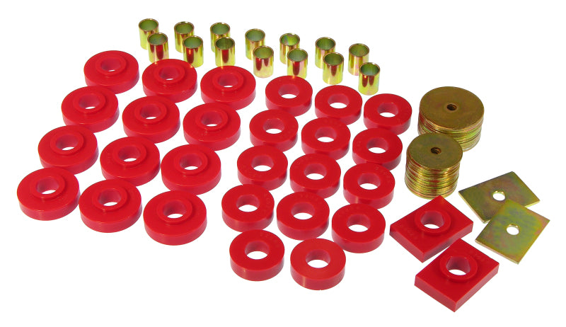 Prothane 55-57 Chevy Full Sedan Body Mount - Red Bushing Kits Prothane
