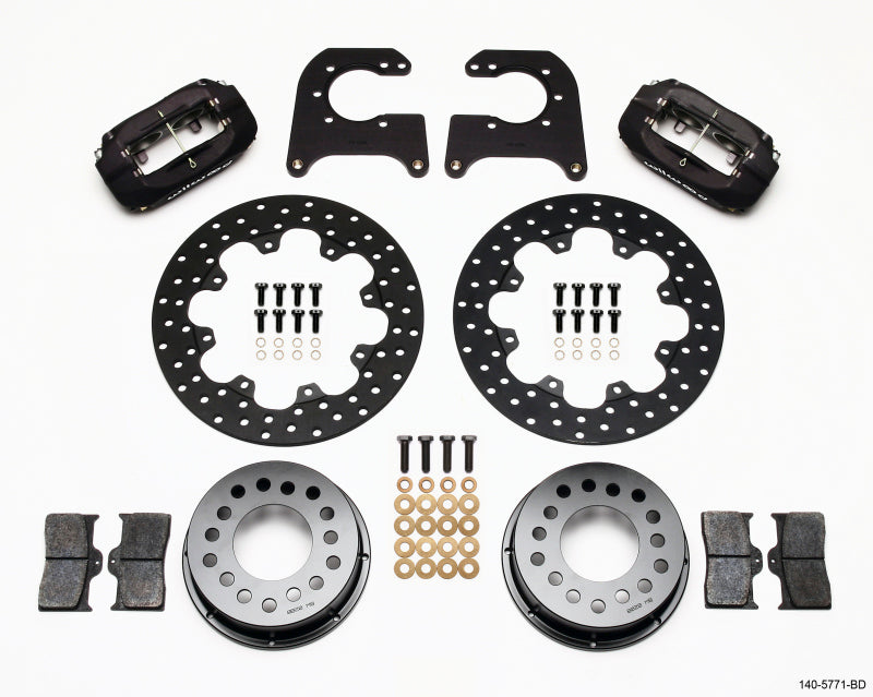Wilwood Forged Dynalite Rear Drag Kit Drilled Rotor Chevy 12 Bolt-Spec 3.15in Bearing Big Brake Kits Wilwood