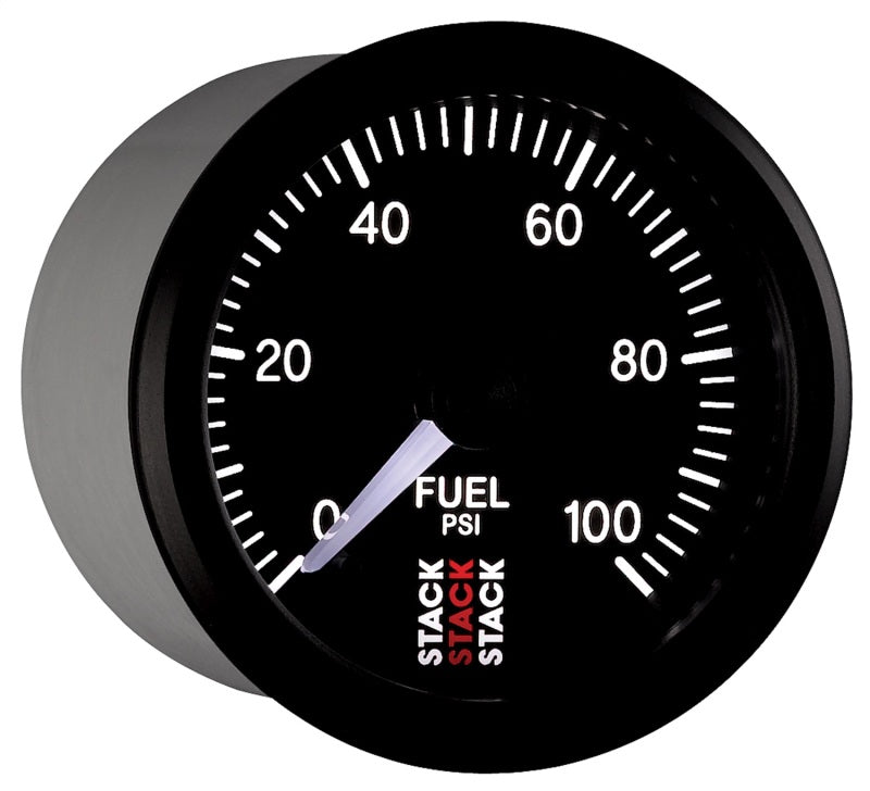 Autometer Stack 52mm 0-100 PSI 1/8in NPTF Male Pro Stepper Motor Fuel Pressure Gauge - Black Gauges AutoMeter