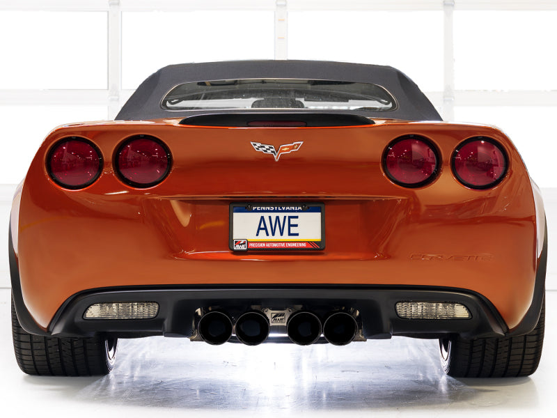 AWE Tuning 05-07 C6 Chevrolet Corvette 6.0L Track Edition Axle-Back Exhaust w/ Diamond Black Tips Axle Back AWE Tuning