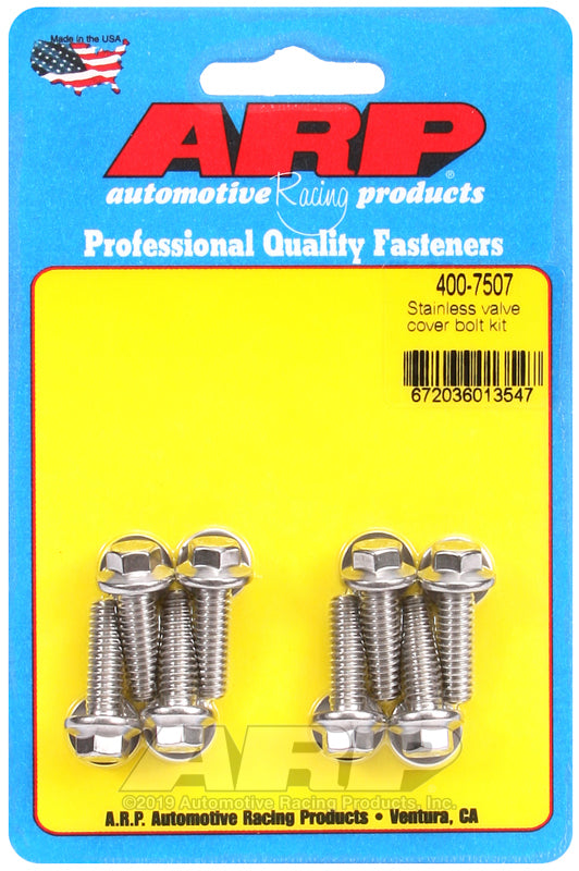 ARP Valve Cover Stainless Steel 1/4in x 20 Hex Bolt Kit (8/pkg) Hardware Kits - Other ARP