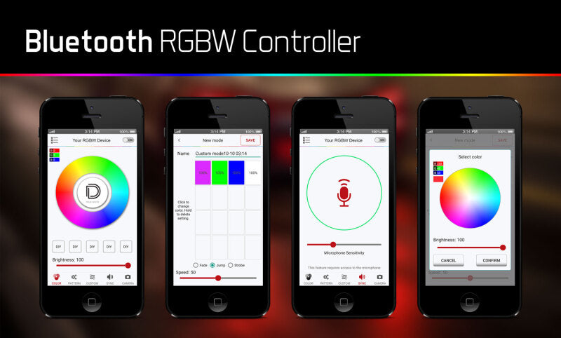 Diode Dynamics - Bluetooth RGBW M8 Controller 1ch Light Accessories and Wiring Diode Dynamics
