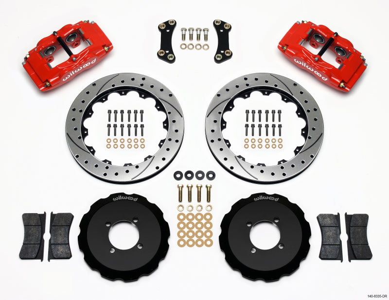 Wilwood FSLI4 Front Hat Kit 13.00in Drilled Red 2003-05 Scion xA xB Brake Rotors - 2 Piece Wilwood