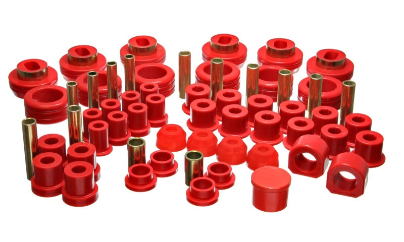 Energy Suspension 81-87 Chevy/GMC 4WD (w/ Aftermarket Frt Springs) Red Hyper-flex Master Bushing Set Bushing Kits Energy Suspension