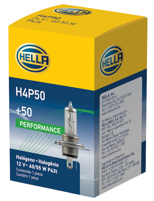 Hella Bulb H4 12V 60/55W P43t T4.625 +50 Bulbs Hella