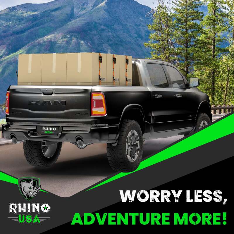 Rhino USA Medium Duty Ratchet Strap Tie-Down 4-Pack (Orange) Cargo Tie-Downs Rhino USA