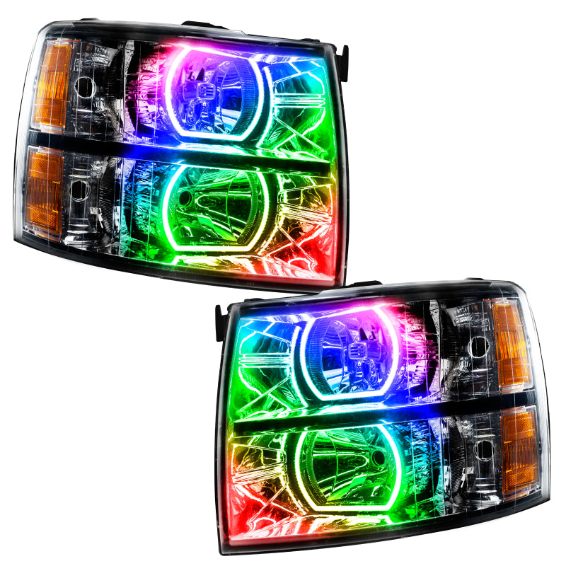 Oracle 07-13 Chevrolet Silverado SMD HL - Black - Square - ColorSHIFT w/ BC1 Controller Headlights ORACLE Lighting