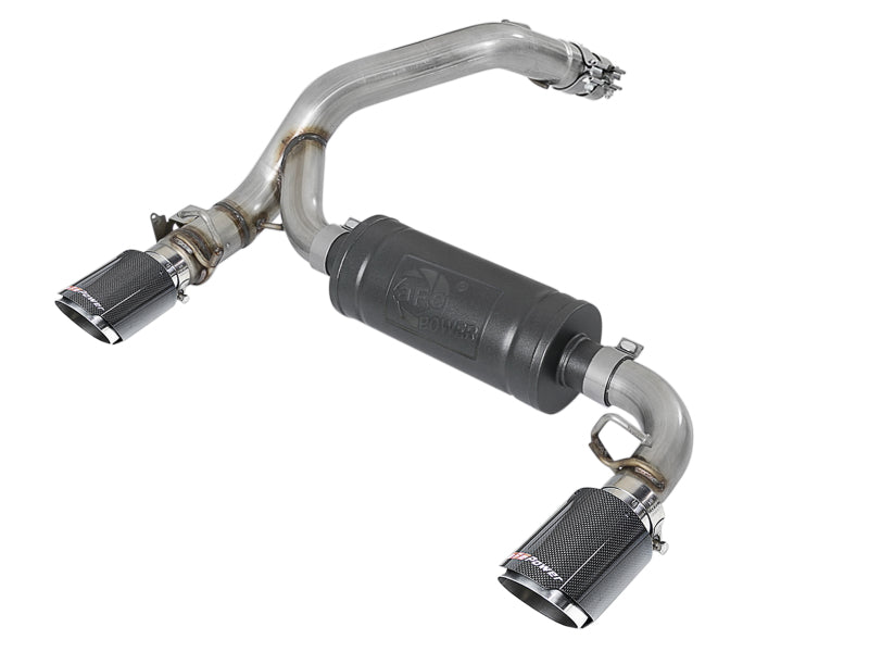 aFe Takeda 3in 304 SS Axle-Back Exhaust System w/ Carbon Fiber Tips 16-18 Ford Focus RS I4-2.3L (t) Axle Back aFe
