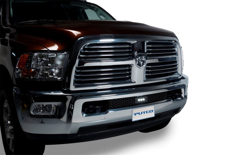 Putco 11-18 Ram HD - SS Punch Style Bumper Grille Insert w/ 10in Luminix Light Bar (Black) Grilles Putco