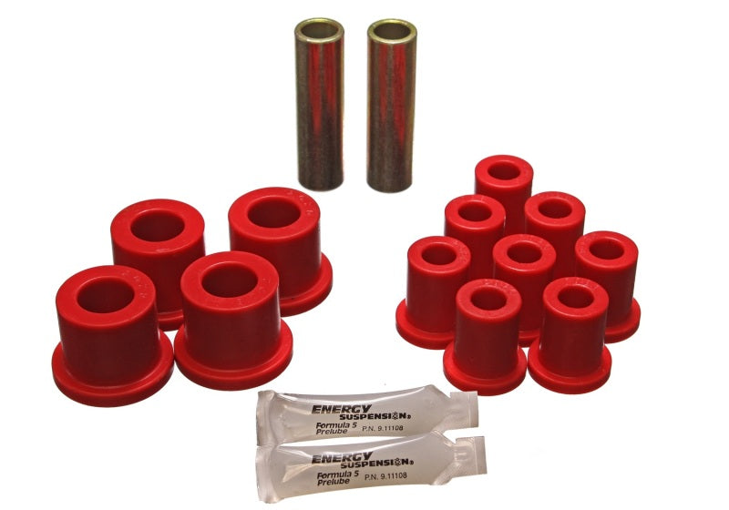 Energy Suspension 70-72 Dodge Charger (w/ 1-1/2in Main Eye) Red Rear Leaf Spring Bushing Set Bushing Kits Energy Suspension