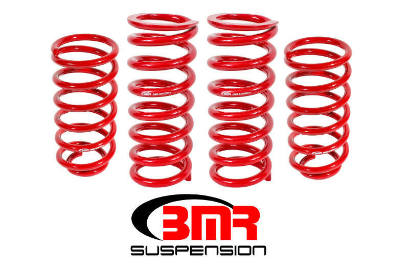 BMR 79-04 Fox Mustang Lowering Spring Kit (Set Of 4) - Red Lowering Springs BMR Suspension