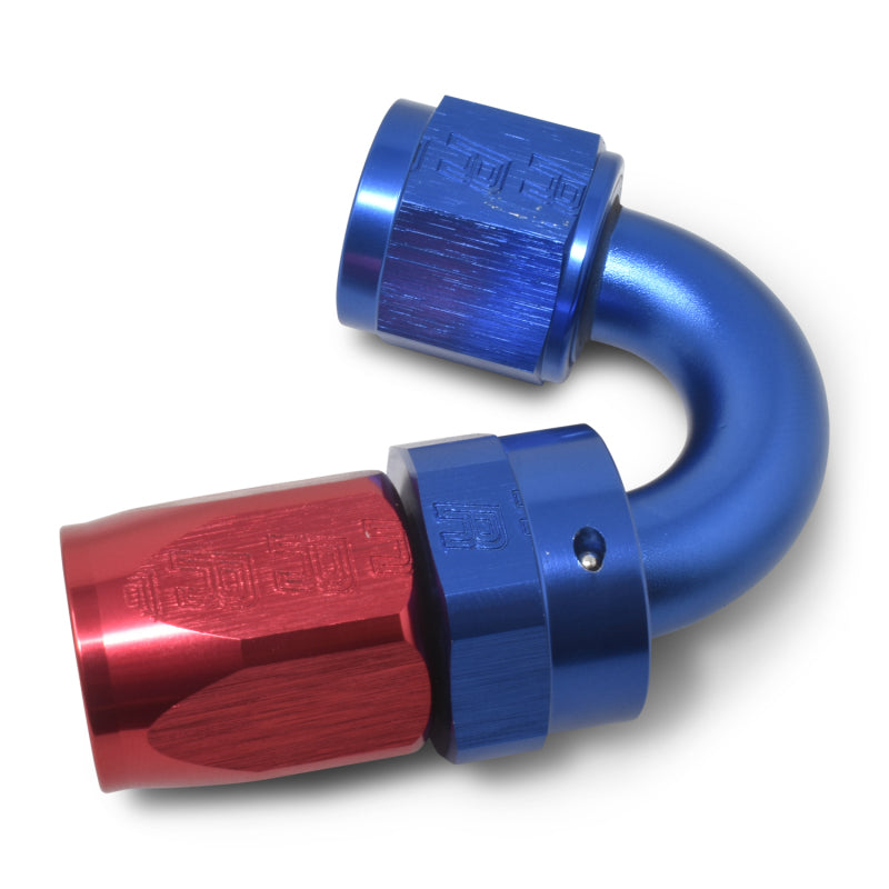 Russell Performance -10 AN Red/Blue 150 Degree Full Flow Swivel Hose End (With 15/16in Radius) Fittings Russell