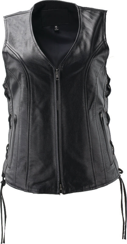 Kuryakyn Leather By River Road Sapphire Leather Vest Black Womens - Small Vests Kuryakyn