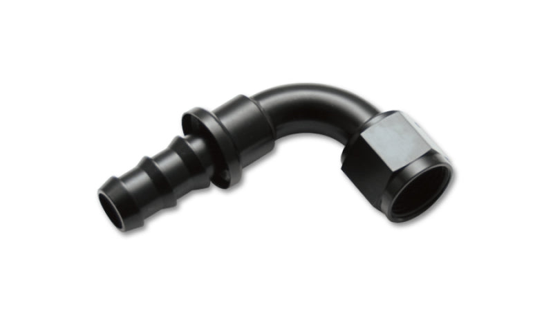 Vibrant -4AN Push-On 90 Deg Hose End Fitting - Aluminum Fittings Vibrant