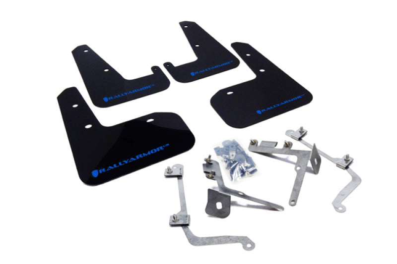 Rally Armor 11-14 Subaru WRX/STI (Sedan Only) Black UR Mud Flap w/Blue Logo Mud Flaps Rally Armor