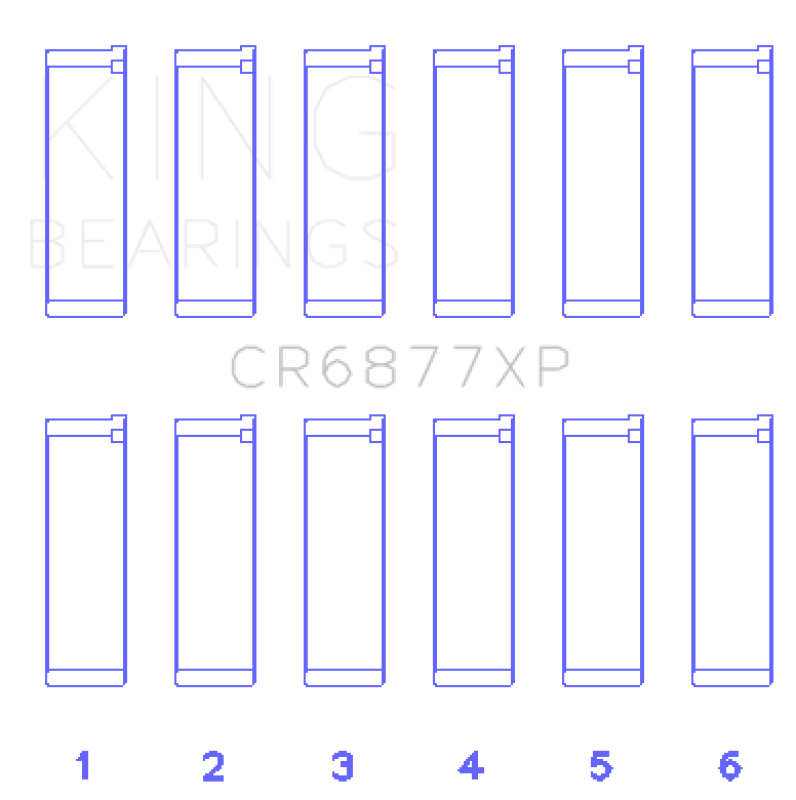 King Engine Bearings BMW S54B32 (Size .026) Connecting Rod Bearings (Set of 6) Bearings King Engine Bearings
