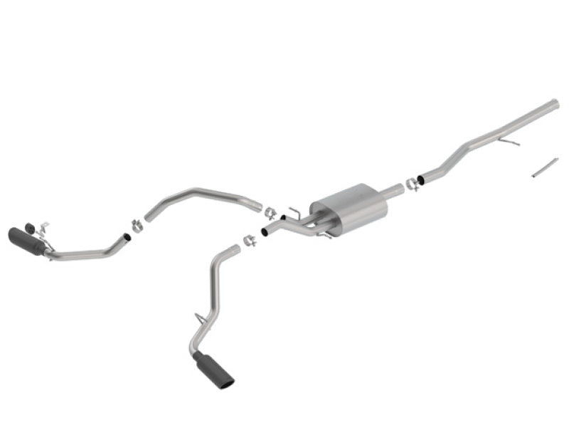 Borla 14-18 Chevrolet Silverado 1500 5.3L V8 AT/MT 4DR CC ATAK Catback Exhaust w/Black Chrome Tips Catback Borla