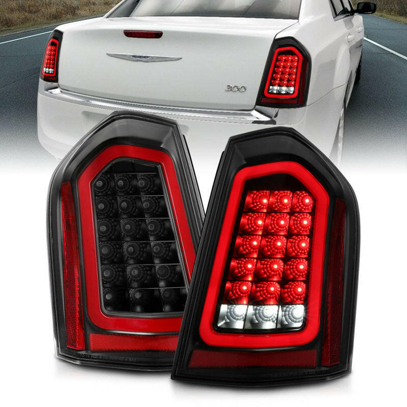 ANZO 11-14 Chrysler 300 LED Taillights Black w/ Sequential Tail Lights ANZO