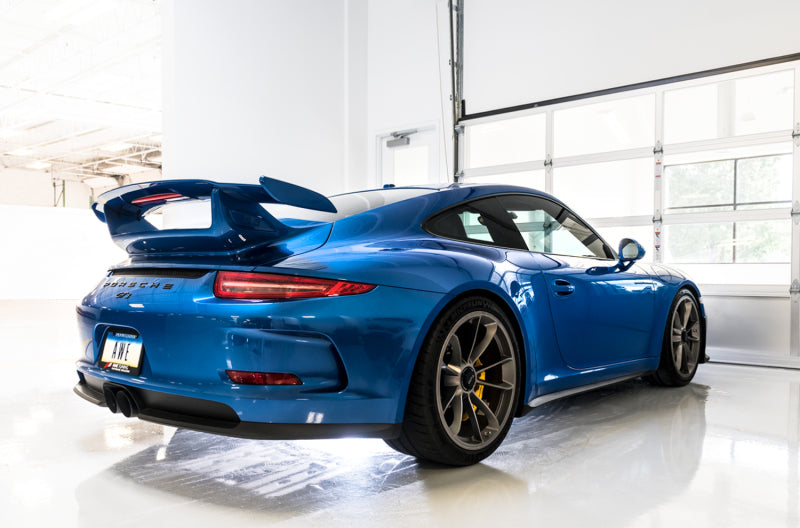 AWE Tuning Porsche 991 GT3 / RS Center Muffler Delete - Diamond Black Tips Muffler Delete Pipes AWE Tuning