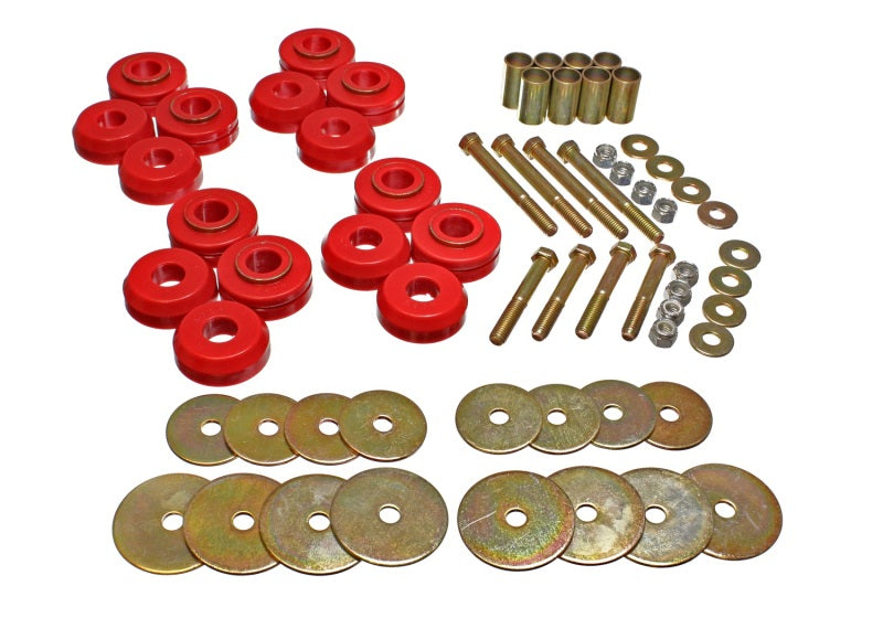 Energy Suspension Bronco Body Mnt W/Hardware - Red Bushing Kits Energy Suspension