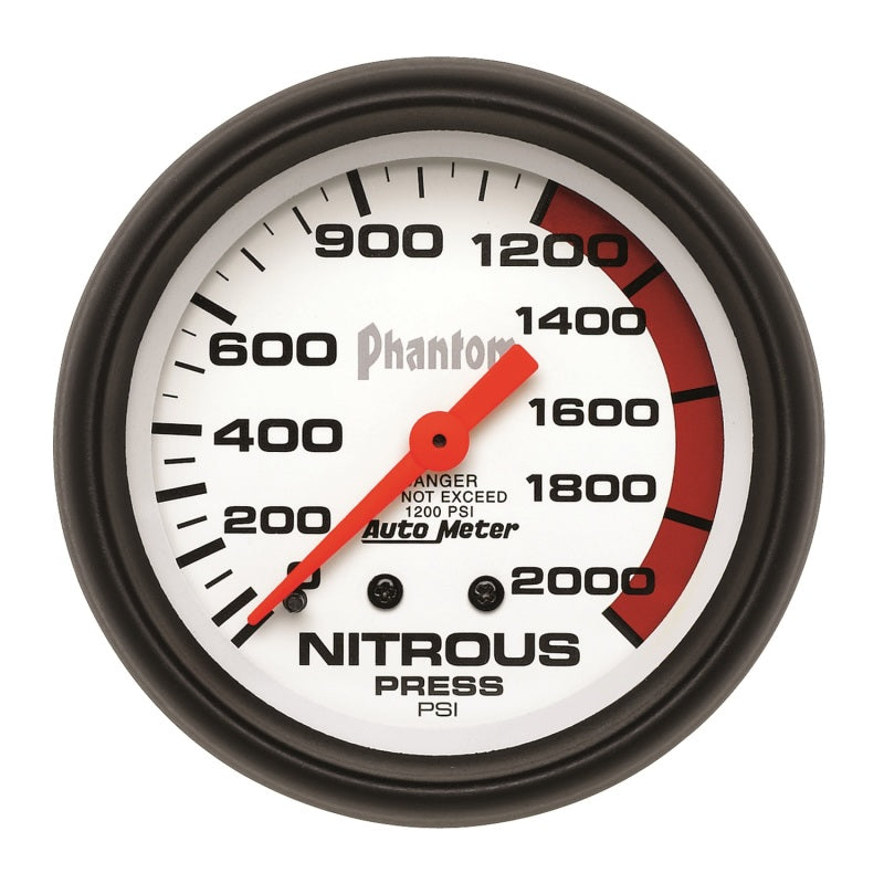 Autometer Phantom 66.7mm 0-2000 PSI Mechanical Nitrous Pressure Gauge Gauges AutoMeter