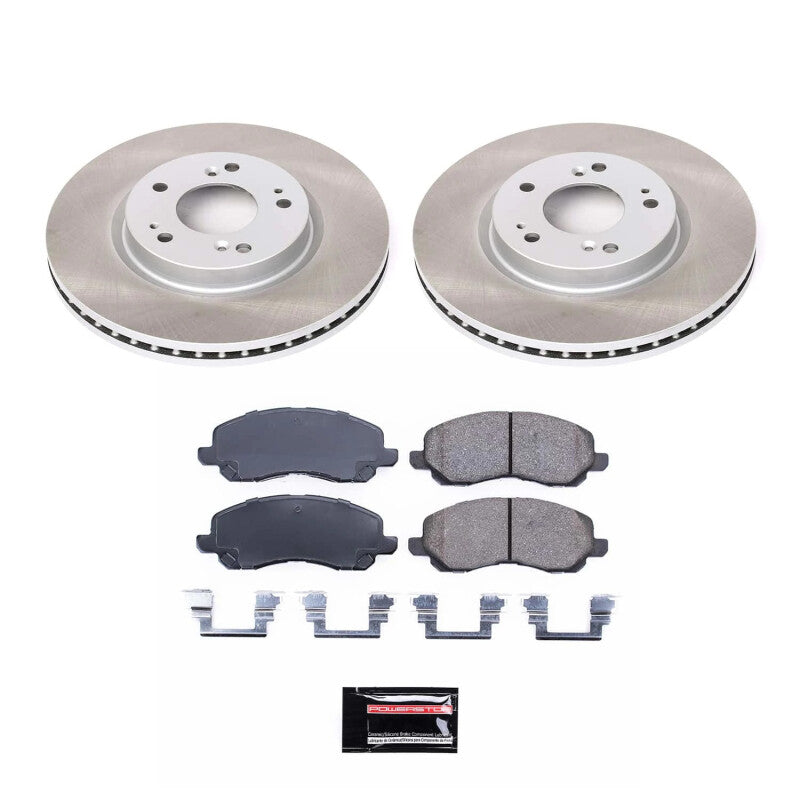 Power Stop 04-09 Mitsubishi Galant Front Semi-Coated Rotor Kit Brake Kits - Performance Blank PowerStop