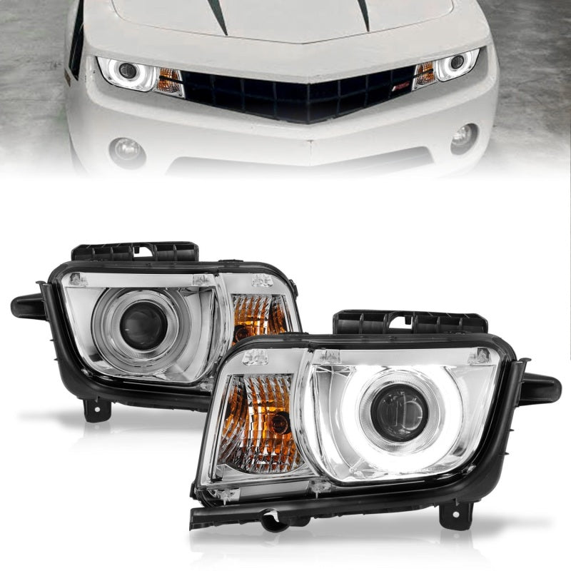 ANZO 2010-2013 Chevrolet Camaro Projector Headlights w/ Halo Chrome (CCFL) Headlights ANZO