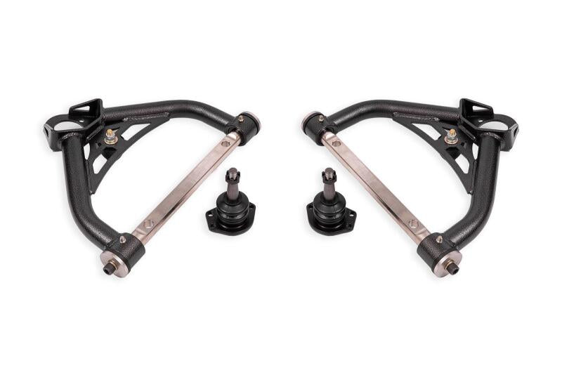 BMR 70-81 Chevrolet Camaro Non-Adj. Upper A-Arms w/ 0.5in Tall Ball Joint (Delrin) -Black Hammertone Control Arms BMR Suspension