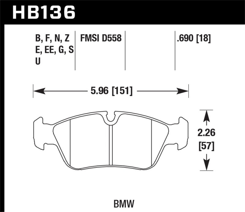 Hawk 92-99 BMW 318 Series / 01-07 325 Series / 98-00 328 Series Blue 9012 Race Front Brake Pads Brake Pads - Racing Hawk Performance