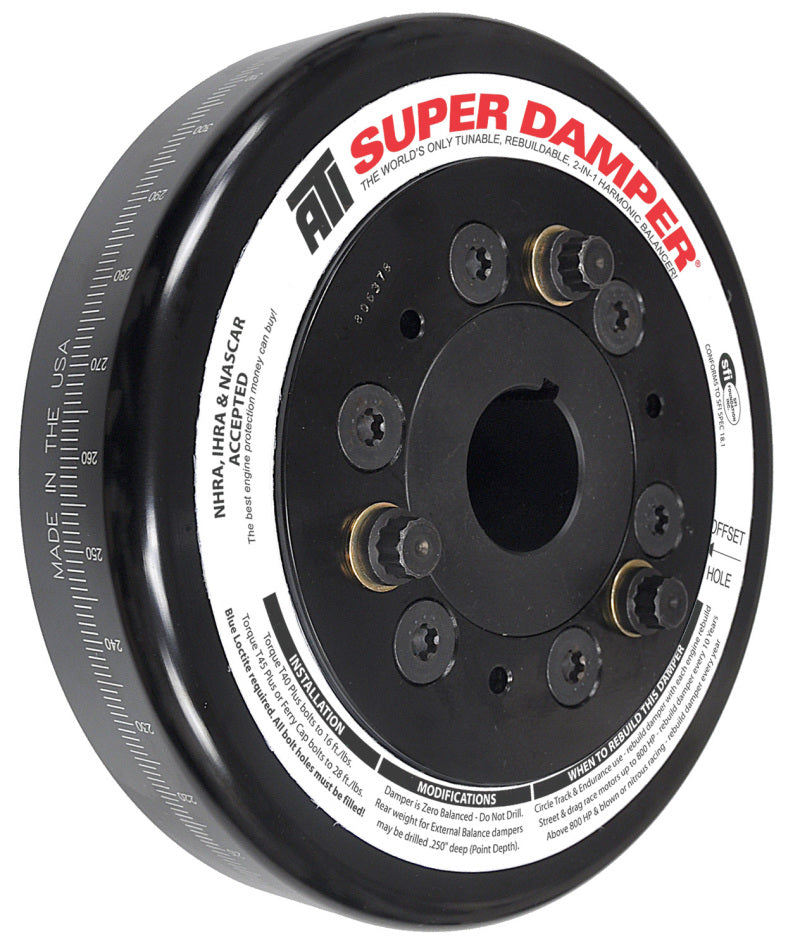 ATI Damper - 7.074in - Steel - Chevy SB / 90 Deg V6 - Pont 4 Cyl - 3 Ring - 1Pc Crankshaft Dampers ATI