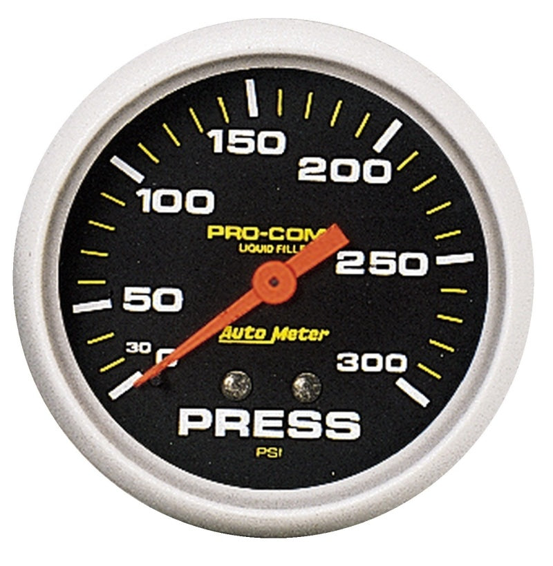 AutoMeter Gauge Pressure 2-5/8in. 300PSI Liquid Filled Mech Pro-Comp Gauges AutoMeter