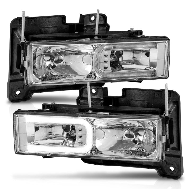 ANZO 1999-2000 Cadillac Escalade Crystal Headlights Headlights ANZO