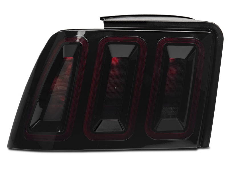 Raxiom 99-04 Ford Mustang Excluding 99-01 Cobra Icon LED Tail Lights- Black Housing (Smoked Lens) Tail Lights Raxiom