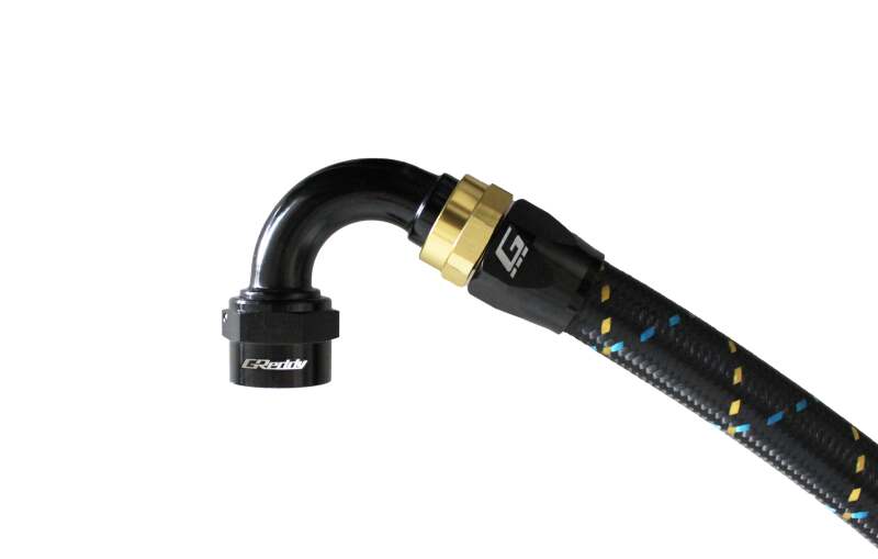 GReddy AN04 120 DEGREE HOSE END SWIVEL BLACK/GOLD ANODIZED Oil Line Kits GReddy