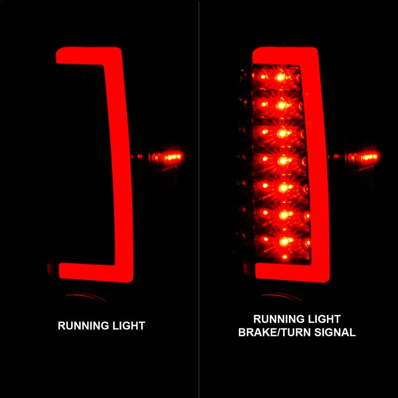 ANZO 2004-2012 Chevrolet Colorado/ GMC Canyon LED Tail Lights w/ Light Bar Black Housing Smoke Lens Tail Lights ANZO