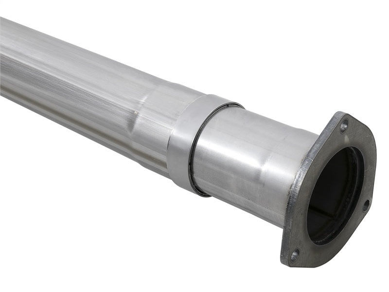 aFe Rebel XD 4in SS Down-Pipe Back Exhaust w/Dual Polished Tips 17-18 Ford Diesel Trucks V8-6.7L(td) DPF Back aFe