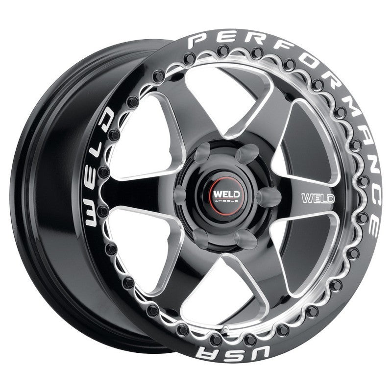 Weld S909 17x10 Ventura 6 Beadlock 6x135 ET42 BS7.25 Gloss BLK MIL DIA 87.1 Wheels - Cast Weld