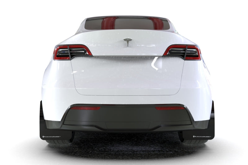 Rally Armor 20-26 Tesla Model Y, Juniper Y Black Mud Flap - Metallic Black Logo Mud Flaps Rally Armor