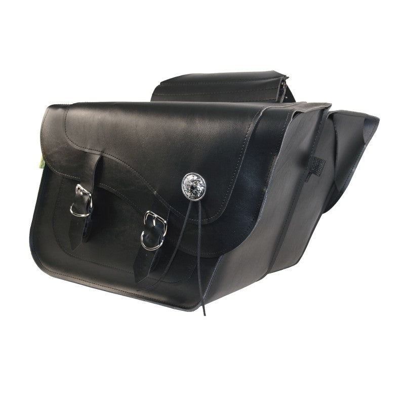 Willie & Max Universal Deluxe Large Slant Saddlebags (16 in L x 11 in W x 6.5 in H) - Black Bags - Saddlebags Willie & Max