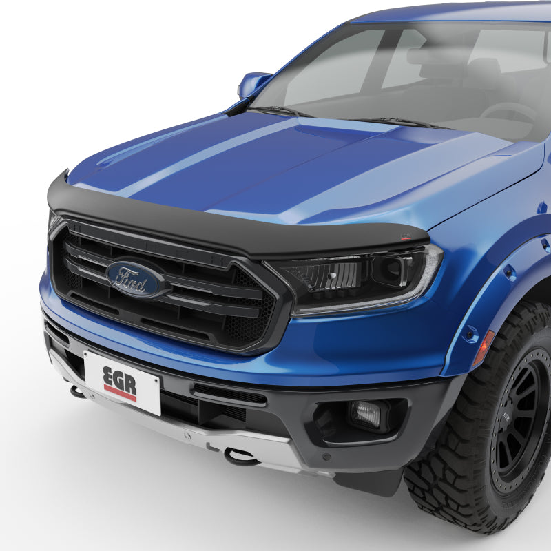 EGR 19+ Ford Ranger Superguard Hood Guard Matte Black Hood Deflectors EGR