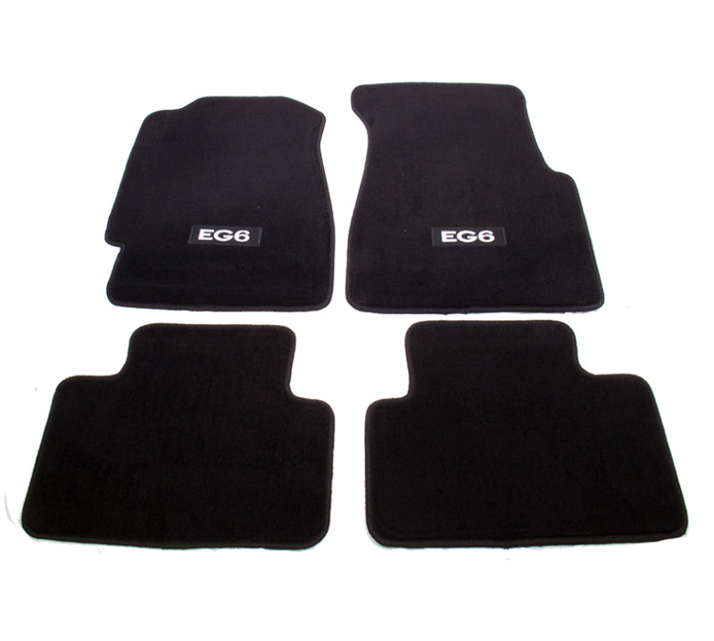 NRG Floor Mats - 92-95 Honda Civic 2DR (EG6 Logo) - 4pc. Floor Mats Carpeted NRG