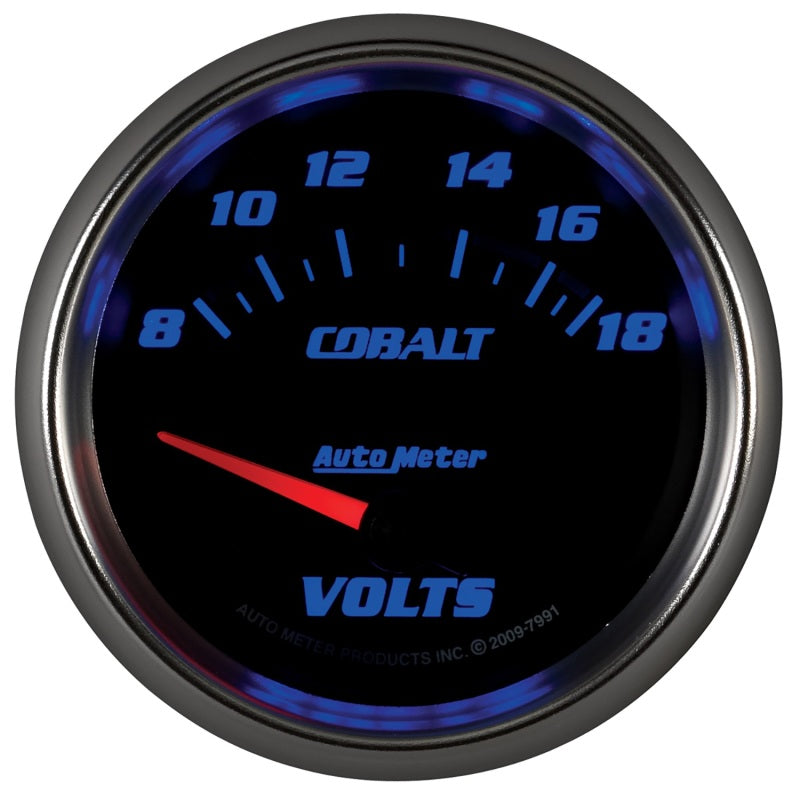 AutoMeter Gauge Voltmeter 2-5/8in. 18V Electric Cobalt Gauges AutoMeter