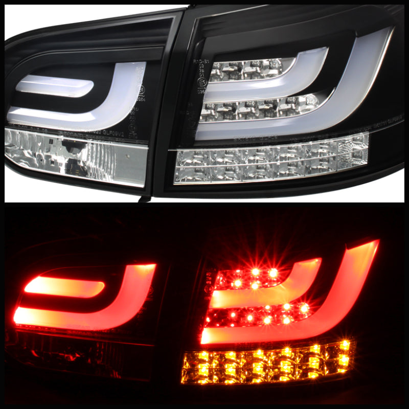 Spyder Volkswagen Golf/GTI 10-13 G2 Type With Light Bar LED Tail Lights Black ALT-YD-VG10-LED-G2-BK Tail Lights SPYDER