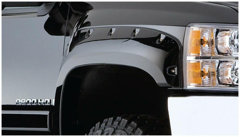 Bushwacker 07-14 Chevy Silverado 2500 HD Cutout Style Flares 2pc - Black Fender Flares Bushwacker