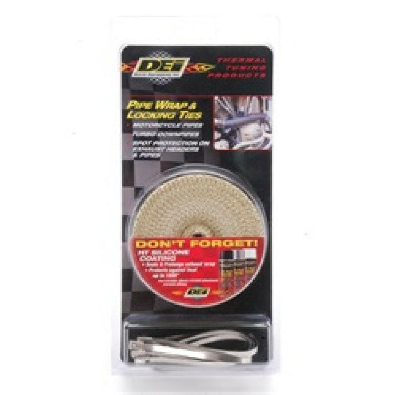 DEI Exhaust Wrap Kit - Pipe Wrap and Locking Tie - Tan Exhaust Wrap DEI