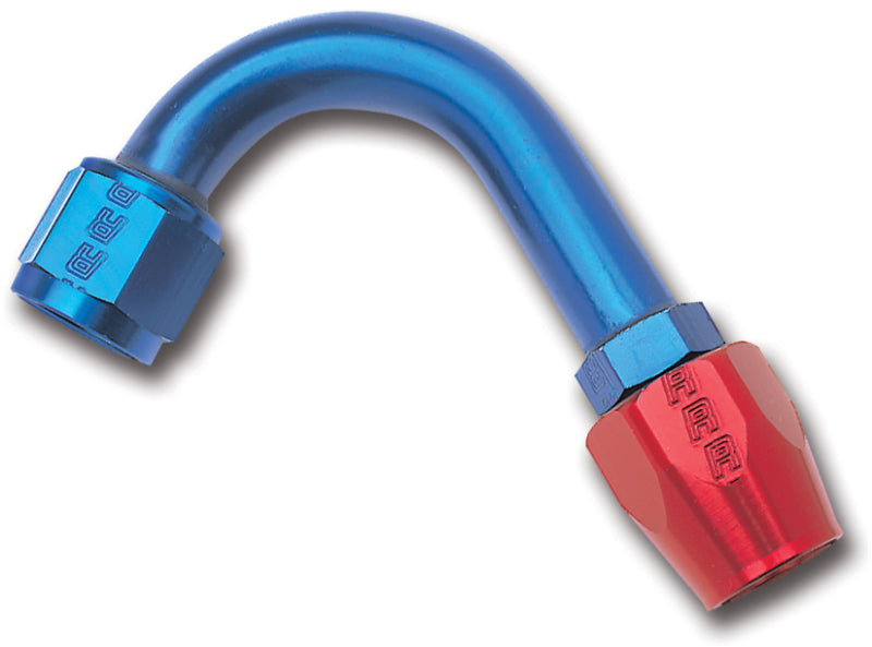 Russell Performance -6 AN Red/Blue 120 Degree Full Flow Hose End (1in Centerline Radius) Fittings Russell
