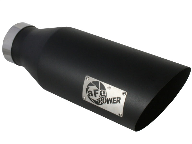 aFe MACHForce XP Exhausts Tips SS-304 EXH Tip 4In x 7Out x 18L Bolt-On (blk) Catback aFe