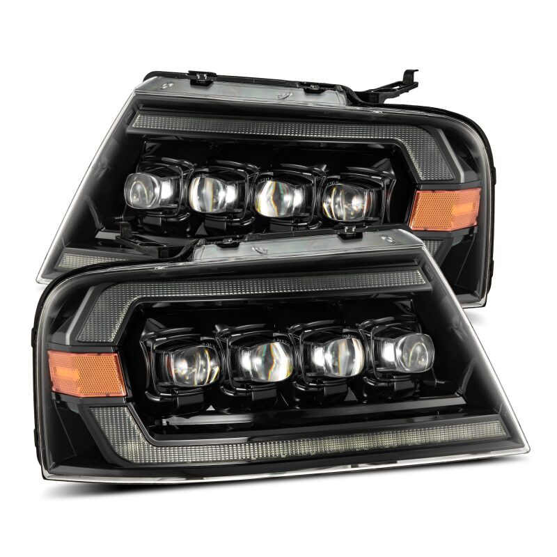 AlphaRex 04-08 Ford F-150 (No 2004 Heritage) NOVA-Series LED Proj HL Chrome w/Actv Light / Seq. Sig Headlights AlphaRex