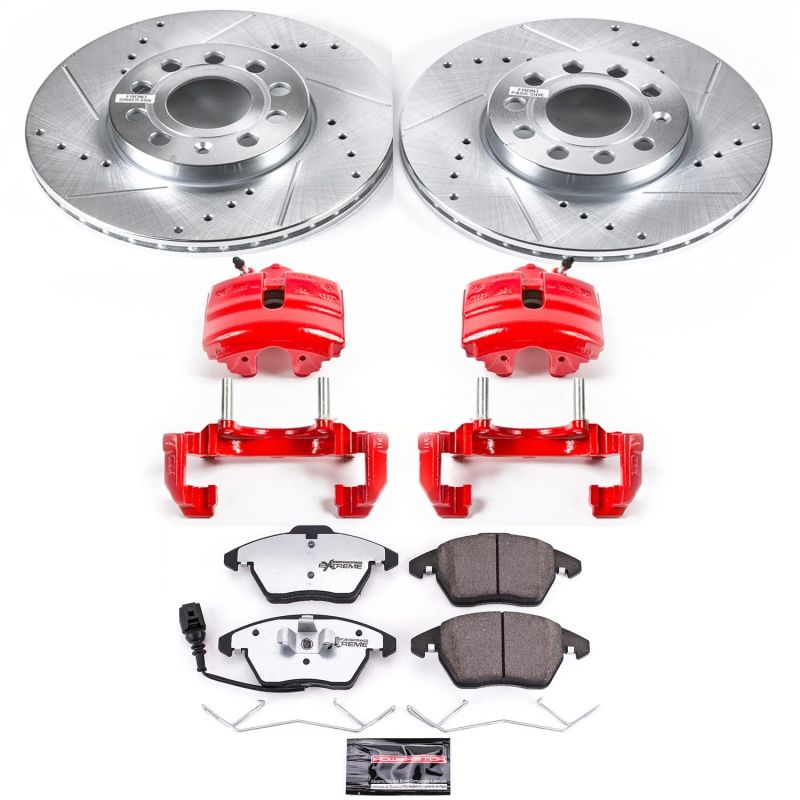 Power Stop 10-12 Audi A3 Front Z26 Street Warrior Brake Kit w/Calipers Brake Kits - Performance D&S PowerStop