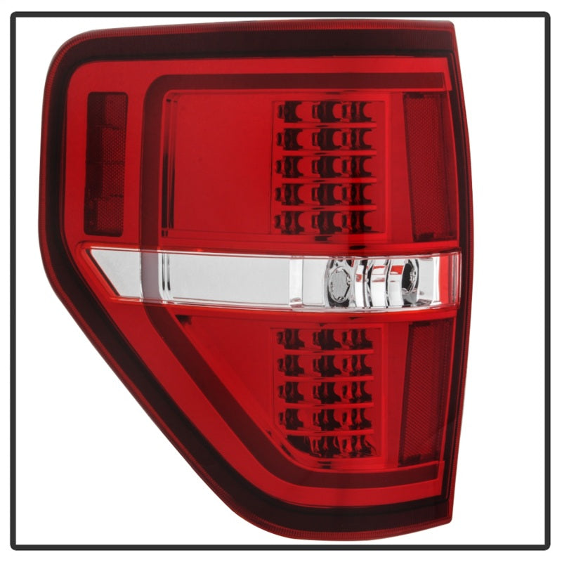 xTune 09-14 Ford F-150 Light Bar LED Tail Lights - Red Clear (ALT-JH-FF15009-LBLED-RC) Tail Lights SPYDER